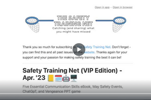 A preview of the VIP April issue of The Safety Training Net