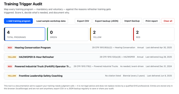 Training Trigger Audit – Know When Refresher Training Is Due ...