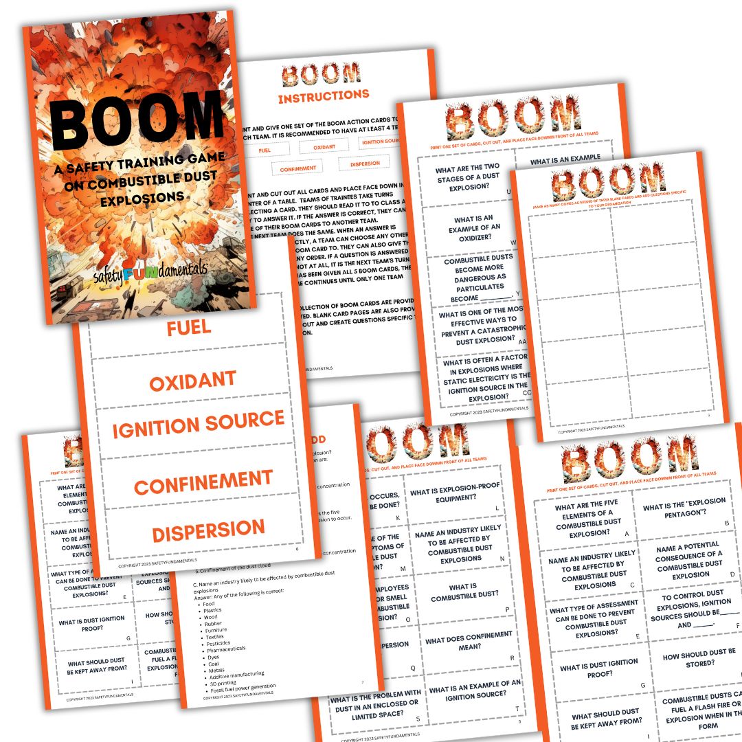 Boom Card Game for Combustible Dust
